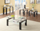 Dyer Tempered Glass End Table with Shelf Black from Coaster - Luna Furniture