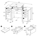 Dylan 4-Drawer Lift Top Office Desk from Coaster - Luna Furniture