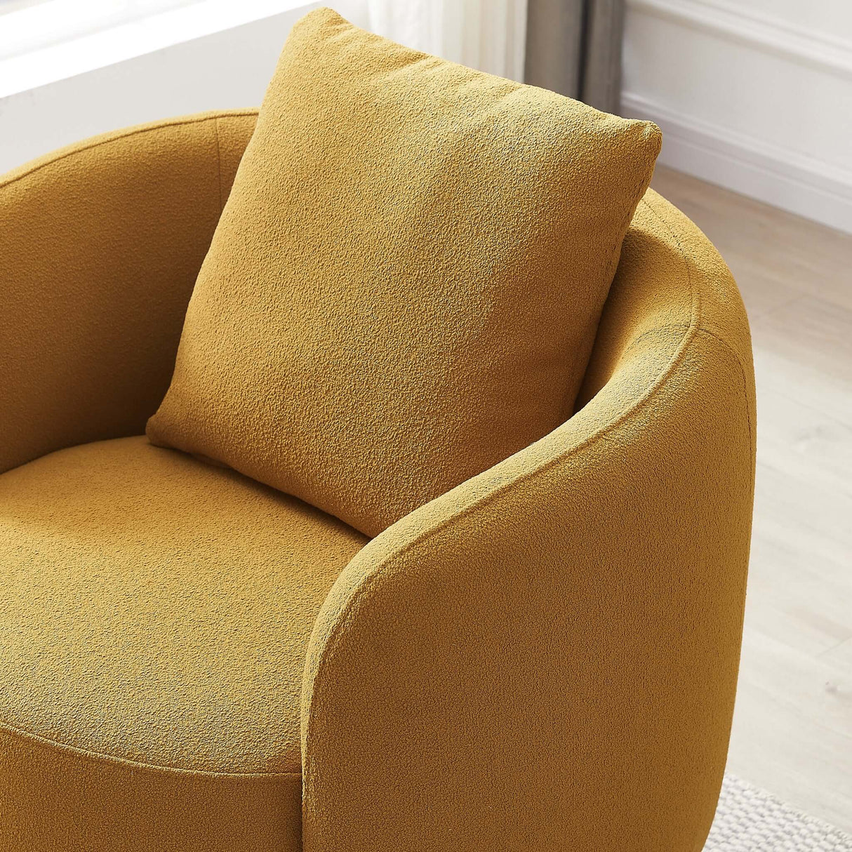 Dylan Boucle Lounge Chair Dark Yellow - AFC00484 - Luna Furniture