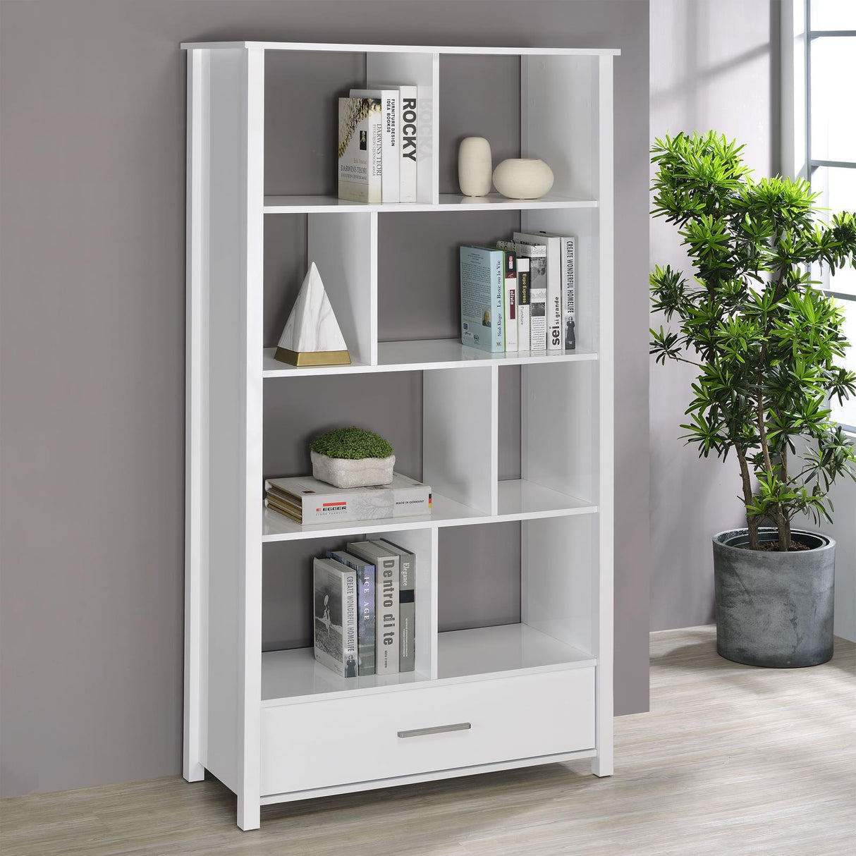 Dylan Rectangular 8-Shelf Bookcase from Coaster - Luna Furniture