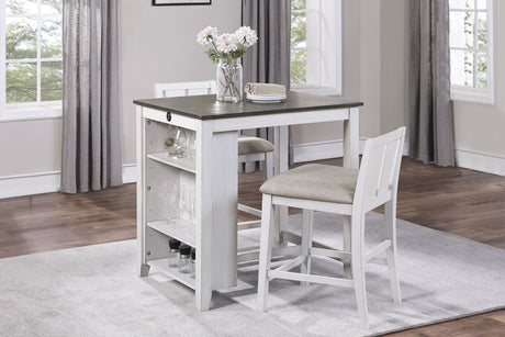 Daye White/Gray 3-Piece Counter Height Set -  Homelegance - Luna Furniture