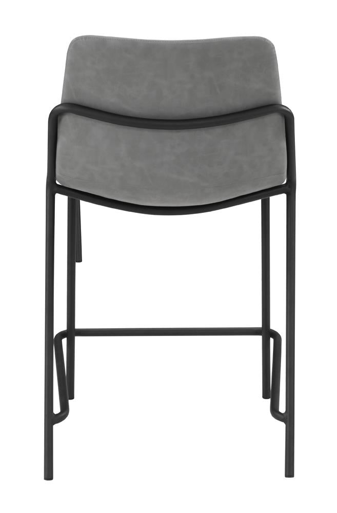 Earnest Gray/Black Solid Back Upholstered Counter Height Stools, Set of 2 from Coaster - Luna Furniture