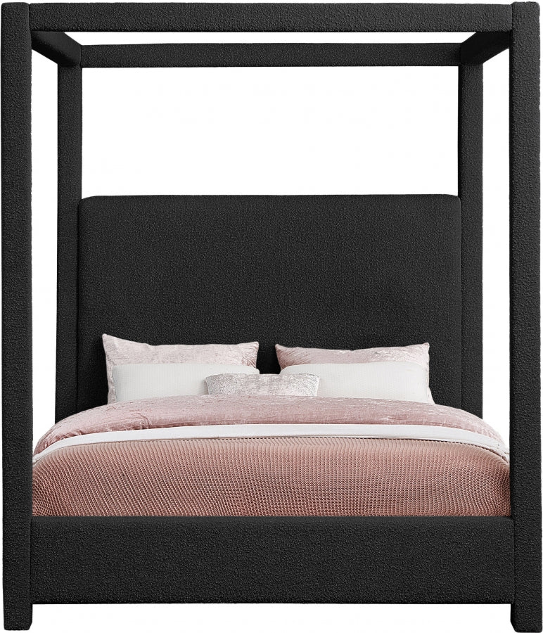 Eden Boucle Fabric King Bed (3 Boxes) Black from Meridian - Luna Furniture