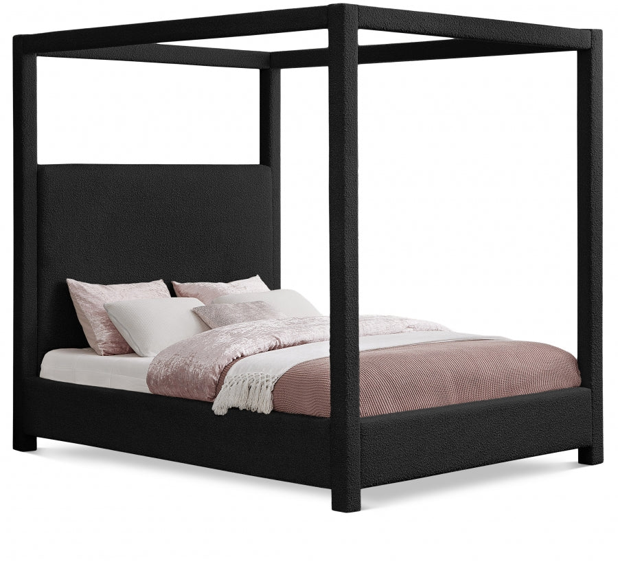 Eden Boucle Fabric Queen Bed (3 Boxes) Black from Meridian - Luna Furniture