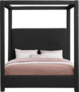 Eden Boucle Fabric Queen Bed (3 Boxes) Black from Meridian - Luna Furniture