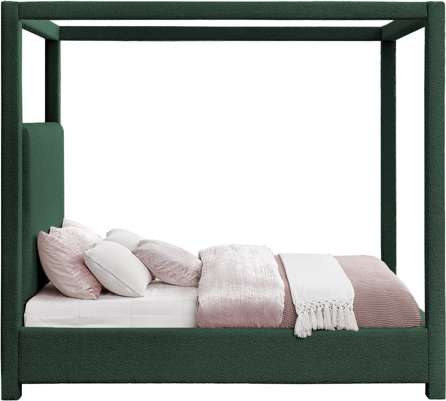 Eden Boucle Fabric Queen Bed (3 Boxes) Green from Meridian - Luna Furniture