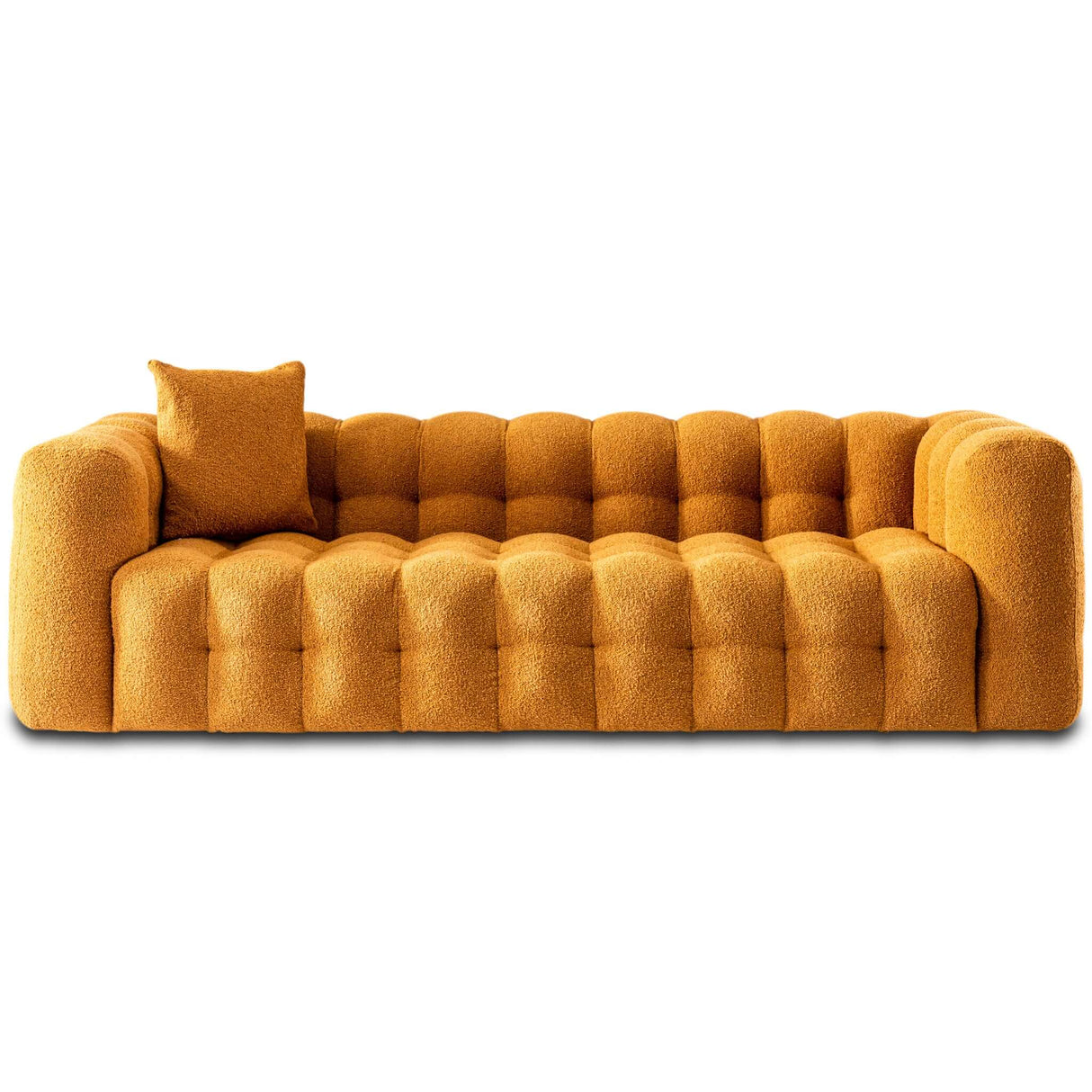 Eden Modern Tufted Chesterfield Boucle Fabric Sofa Burnt Orange - AFC00188 - Luna Furniture