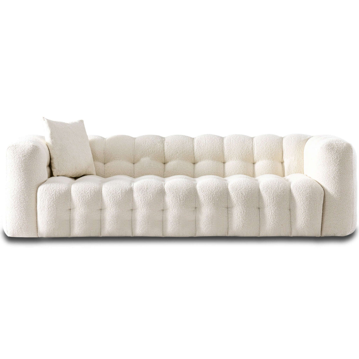 Eden Modern Tufted Chesterfield Boucle Fabric Sofa Cream - AFC00157 - Luna Furniture