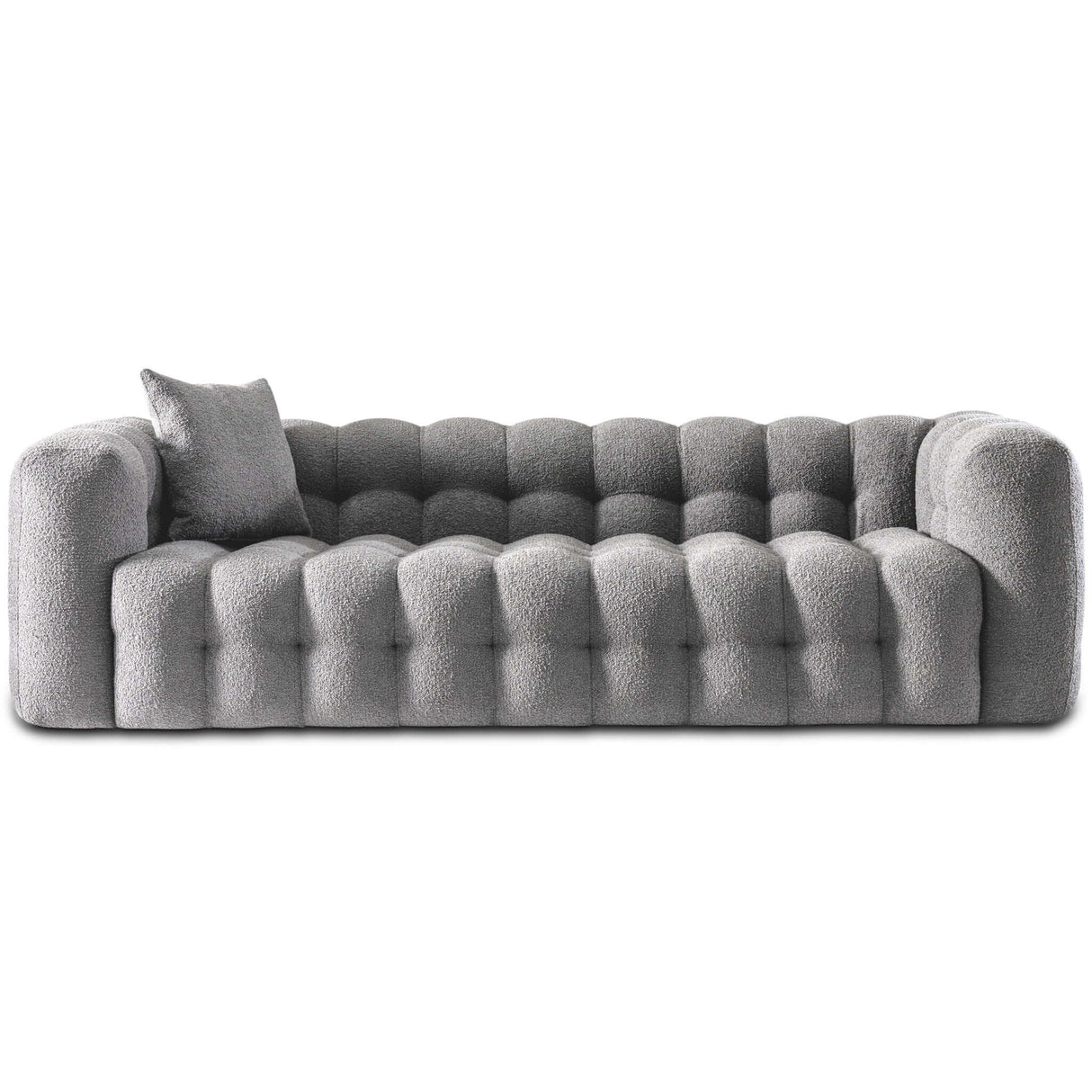 Eden Modern Tufted Chesterfield Boucle Fabric Sofa Light Grey - AFC00226 - Luna Furniture