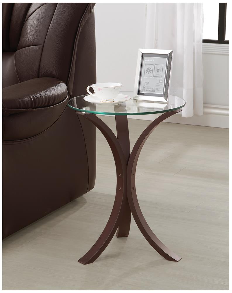 Edgar Cappuccino Round Accent Table from Coaster - Luna Furniture