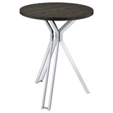 Glenbrook Satin Nickel Round Glass Top Bar Table from Coaster - Luna Furniture