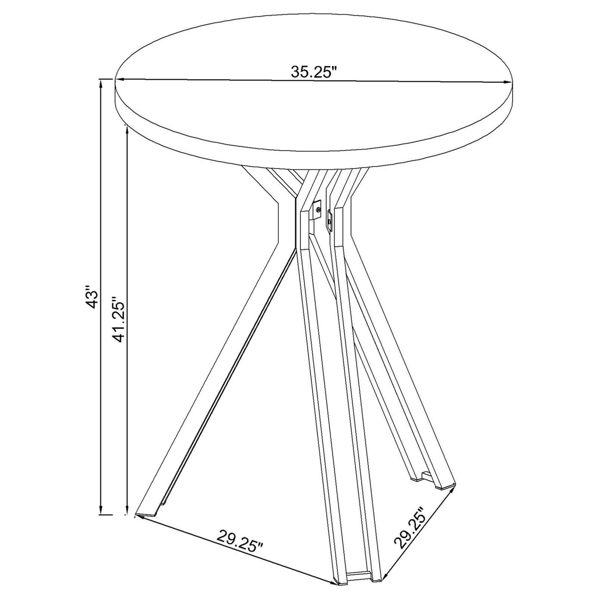 Glenbrook Satin Nickel Round Glass Top Bar Table from Coaster - Luna Furniture