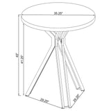 Glenbrook Satin Nickel Round Glass Top Bar Table from Coaster - Luna Furniture