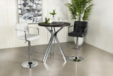 Glenbrook Satin Nickel Round Glass Top Bar Table from Coaster - Luna Furniture