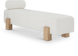 Edison Chenille Fabric Bench Cream from Meridian - Luna Furniture