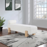 Edison Chenille Fabric Bench Cream from Meridian - Luna Furniture