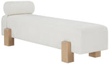 Edison Chenille Fabric Bench Cream from Meridian - Luna Furniture