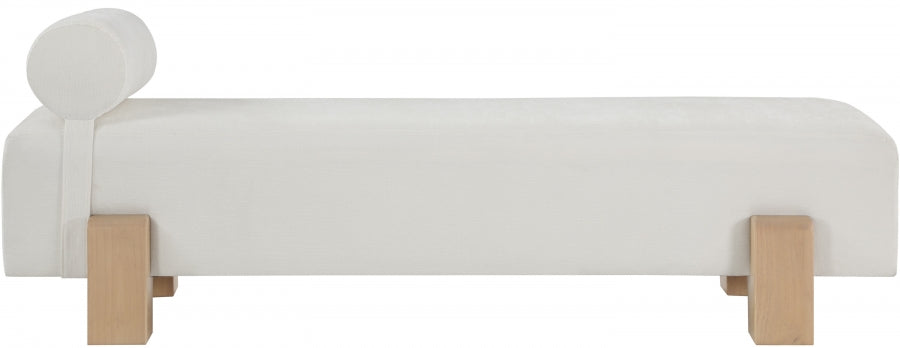 Edison Chenille Fabric Bench Cream from Meridian - Luna Furniture