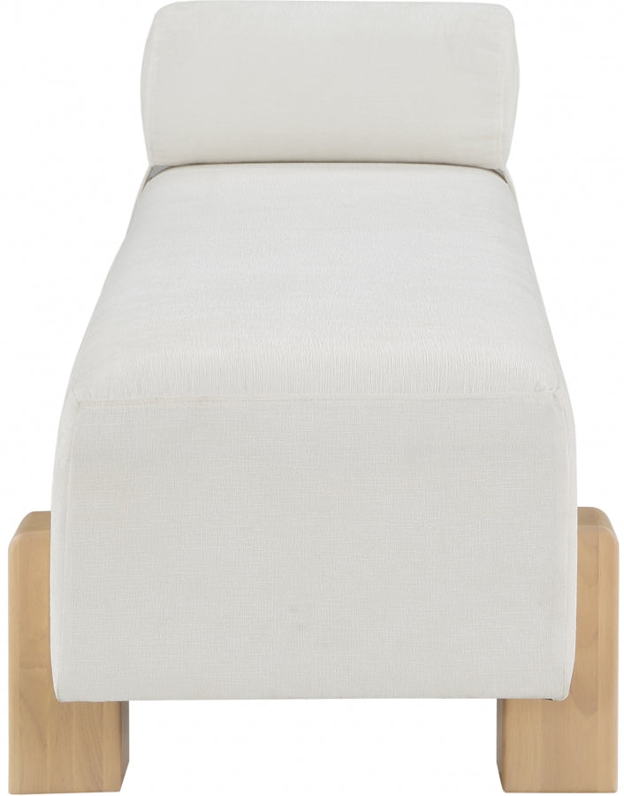 Edison Chenille Fabric Bench Cream from Meridian - Luna Furniture