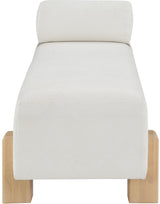 Edison Chenille Fabric Bench Cream from Meridian - Luna Furniture