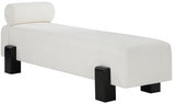 Edison Chenille Fabric Bench Cream from Meridian - Luna Furniture