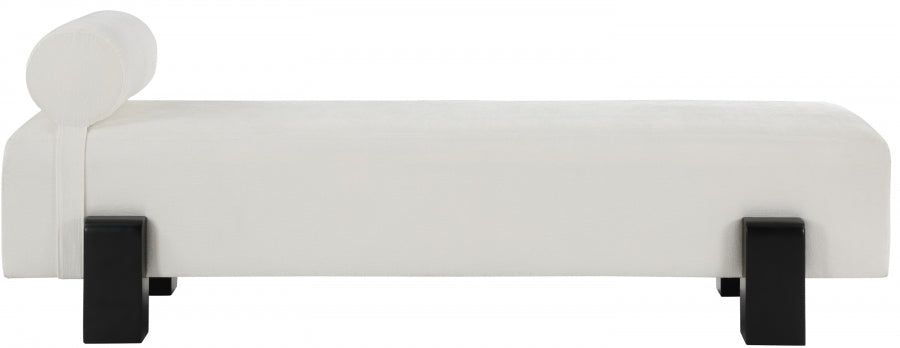 Edison Chenille Fabric Bench Cream from Meridian - Luna Furniture