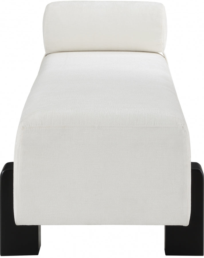 Edison Chenille Fabric Bench Cream from Meridian - Luna Furniture