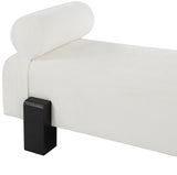 Edison Chenille Fabric Bench Cream from Meridian - Luna Furniture