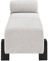 Edison Chenille Fabric Bench Grey from Meridian - Luna Furniture