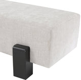 Edison Chenille Fabric Bench Grey from Meridian - Luna Furniture