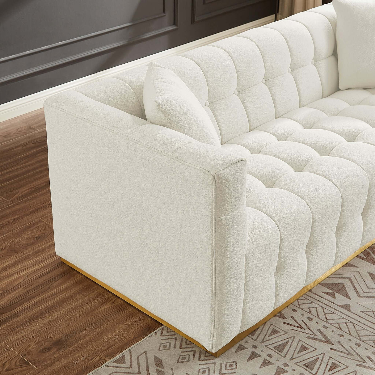 Eleanor Mid-Century Modern  Sofa Beige Boucle - AFC00475 - Luna Furniture