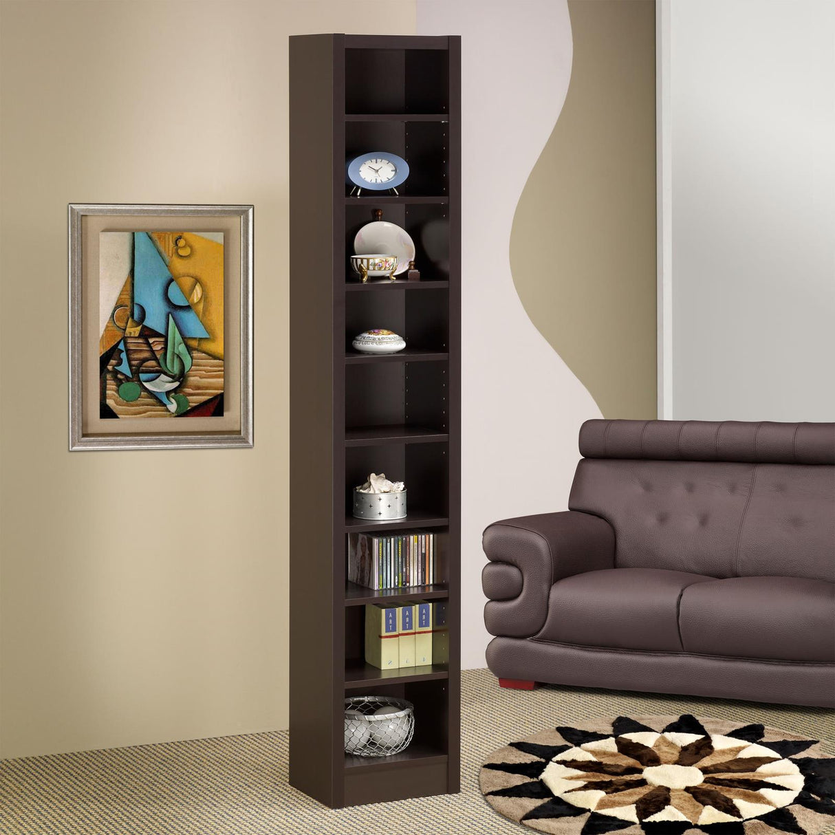 Eliam Cappuccino Rectangular Bookcase with 2 Fixed Shelves from Coaster - Luna Furniture