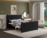 Elias Boucle Fabric Full Bed Black from Meridian - Luna Furniture