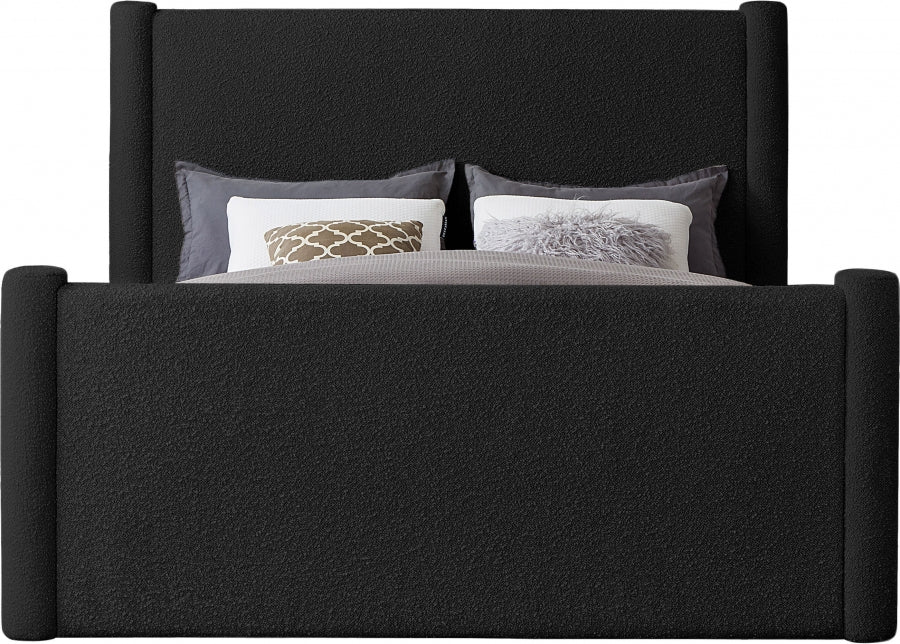 Elias Boucle Fabric Full Bed Black from Meridian - Luna Furniture