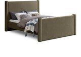 Elias Boucle Fabric King Bed Olive from Meridian - Luna Furniture