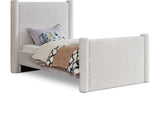 Elias Boucle Fabric Twin Bed Cream from Meridian - Luna Furniture