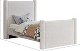 Elias Boucle Fabric Twin Bed Cream from Meridian - Luna Furniture