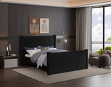 Elias Velvet Full Bed Black from Meridian - Luna Furniture