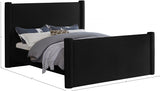 Elias Velvet Full Bed Black from Meridian - Luna Furniture