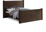 Elias Velvet King Bed Brown from Meridian - Luna Furniture