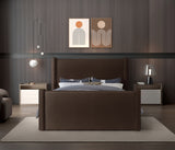 Elias Velvet King Bed Brown from Meridian - Luna Furniture