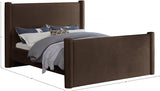 Elias Velvet King Bed Brown from Meridian - Luna Furniture