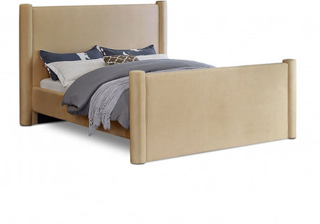 Elias Velvet King Bed Camel from Meridian - Luna Furniture