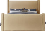 Elias Velvet Queen Bed Camel from Meridian - Luna Furniture