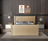 Elias Velvet Queen Bed Camel from Meridian - Luna Furniture