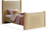 Elias Velvet Twin Bed Camel from Meridian - Luna Furniture