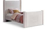 Elias Velvet Twin Bed Cream from Meridian - Luna Furniture