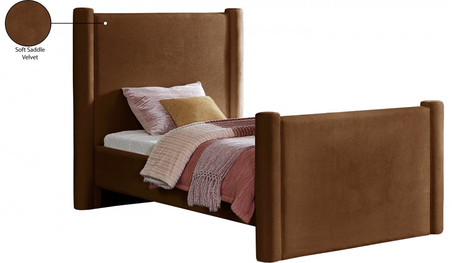 Elias Velvet Twin Bed Saddle from Meridian - Luna Furniture