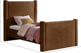 Elias Velvet Twin Bed Saddle from Meridian - Luna Furniture