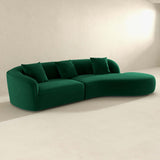 Elijah Japandi Style Curvy Sectional Sofa 126" / Green Velvet - AFC00687 - Luna Furniture